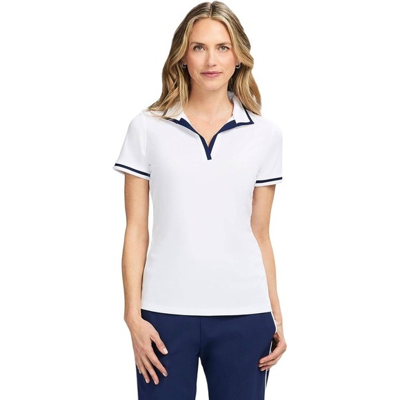 Izod Tops - NWT Izod Womens Polo Shirt Performance Stretch Short Sleeve Top SZ L